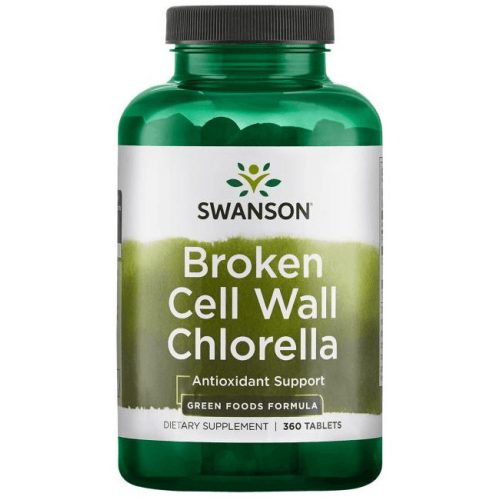 Swanson Broken Cell Wall törött sejtfalú Chlorella 500mg 360 tabletta