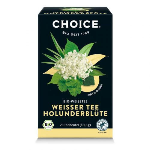 BIO CHOICE® Fehér tea bodzavirággal 36g Weisser tee holunderblüte 20 filter