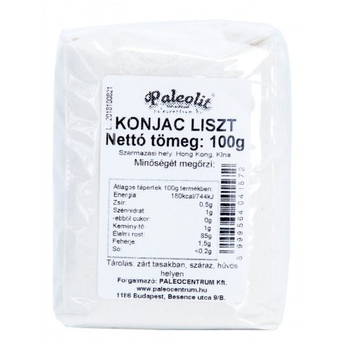 Paleolit Konjac liszt 100g 120-200 mesh glükomannán tartalom min 90%