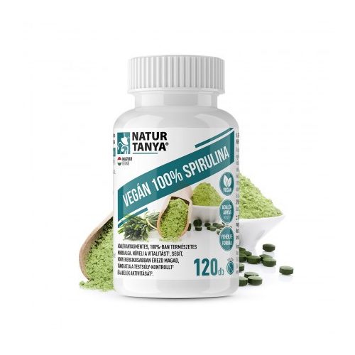 Natur Tanya® Vegán 100% Spirulina 120db tabletta adalékanyagmentes mikroalga