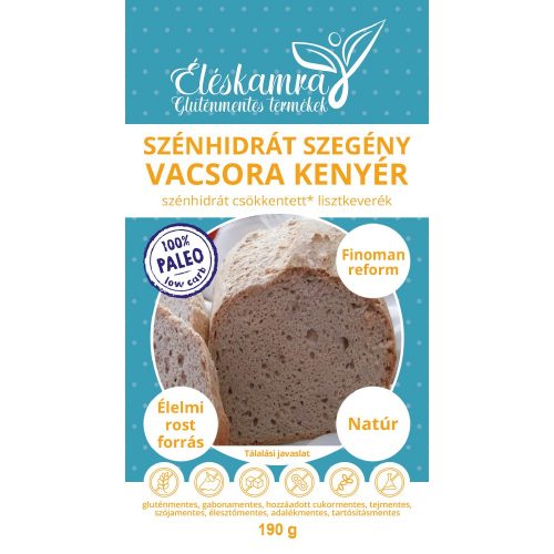 Éléskamra Szénhidrát szegény vacsora kenyér lisztkeverék 190g (Paleo)