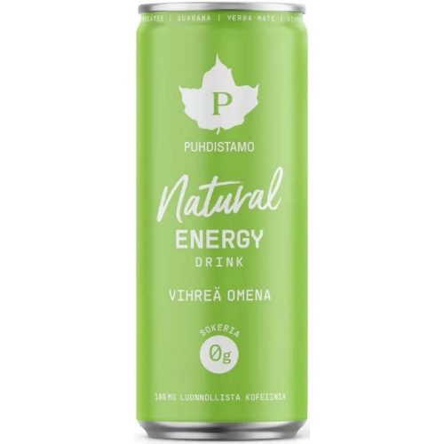 Puhdistamo Natural energy 330ml zöld alma ízű természetes energiaital