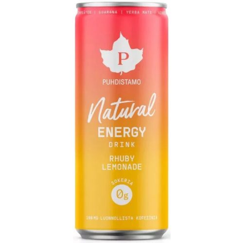 Puhdistamo Natural energy 330ml rhuby limonádé természetes energiaital