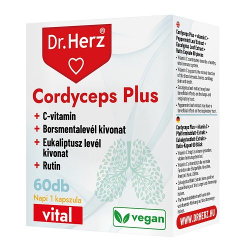 DR Herz Cordyceps Plus + C-vitamin 60 db kapszula doboz