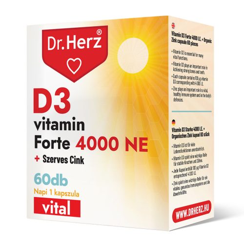 Dr. Herz D3-vitamin 4000 NE+Szerves Cink kapszula 60 db DOBOZOS