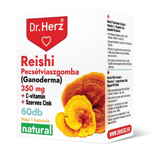 Dr. Herz Reishi 350 mg + C-vitamin + Szerves Cink kapszula 60 db DOBOZOS