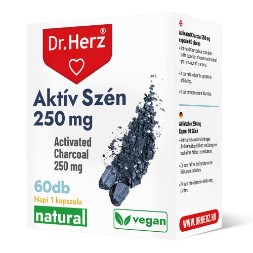 DR Herz Aktív Szén 250 mg 60 db kapszula doboz