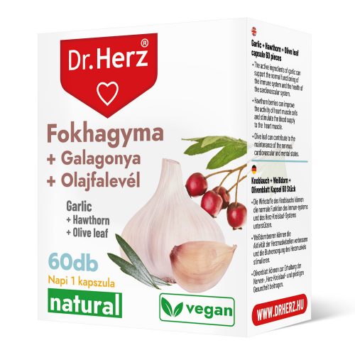  DR Herz Fokhagyma + Galagonya + Olajfalevél 60 db kapszula 